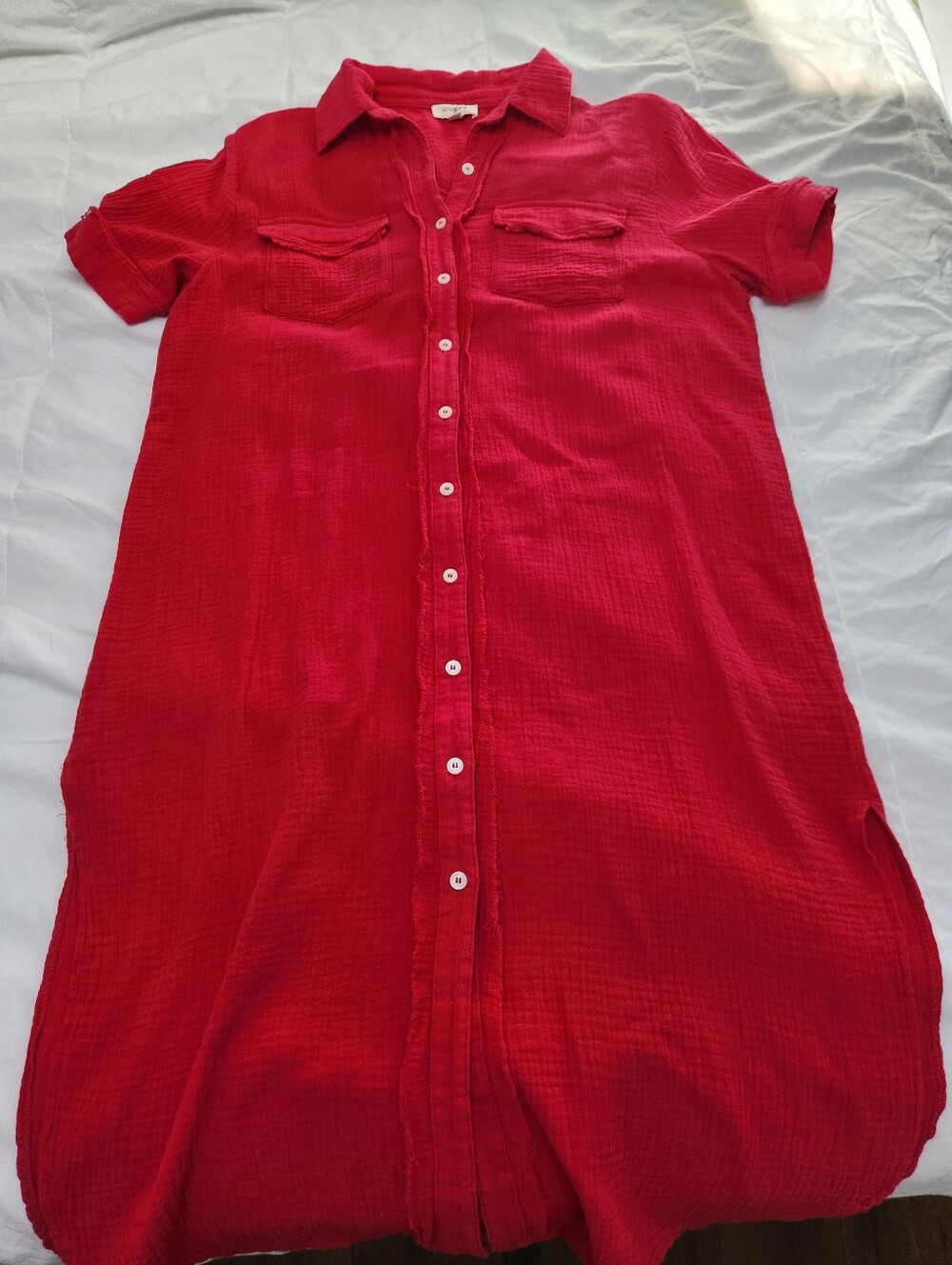 Umgee Red Shirt Dress
